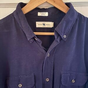 Onward Reserve Corduroy Navy Blue Button Down Shirt